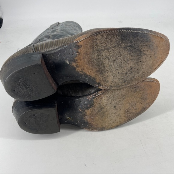Vintage Justin Style# 8327 Leather Lizard Skin Brown  Western Cowboy Boots 9.5 D - Picture 12 of 13